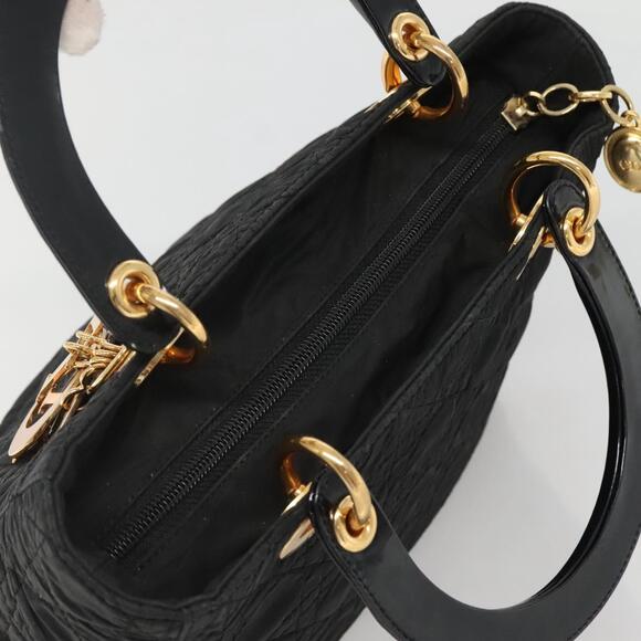 DIOR Canage Hand Bag Nylon Black Gold - Picture 6 of 12